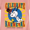 Girls' - Peanuts - Snoopy Celebrate Karneval Fitted Short Sleeve Graphic T-Shirt - 2 of 4