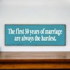 Slickblue Marriage Humor Wood Sign, 3.5x10 Solid Pine, Routed Slot & Shelf Edges, Multiple Colors - 3 of 3