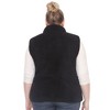 Plus Size Zip up High Pile Fleece vest -White Mark - 3 of 4