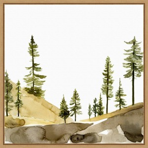 Amanti Art 16" x 16" Pine Hill II by Jacob Green Framed Wall Canvas : Landscape, Horizontal Artwork - 1 of 4
