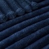 Attop  Navy Blue Striped Jacquard Fleece Throw Blanket - Breathable Lightweight All-Season Blanket - 2 of 4
