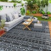 Outsunny Outdoor Patio Rug, Large Camping Carpet with Carrying Bag, Waterproof Plastic Straw, Reversible, Geometric Wall - 2 of 4
