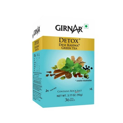 Girnar Green Tea Bags - Detox / Desi Kahwa 36 Pack - Girnar Tea (36 Count (Pack of 1))
