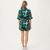 Anna-Kaci Lounge Women's Tropical Bird Print Satin Pajama Set with Short Sleeve Button-Up Top and Relaxed Fit Elastic Waist Shorts - 4 of 4