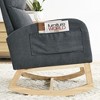 27.6" Teddy Fleece Rocking Armchair with Side Pockets and Wood Frame - 4 of 4