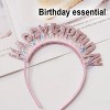 Evo Bytes Pink Happy Birthday Felt Headband with Glitter, Ideal for Baking Decor & Party Look - 3 of 4