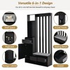 MOEPISY Hall Tree Storage with Cushioned Storage Bench, Multifunctional Hallway Shoe Cabinet with Pegboard Black - 4 of 4