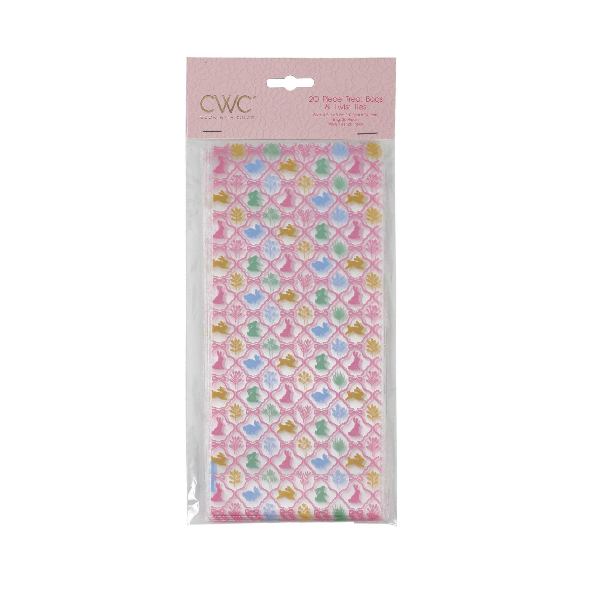 Cook With Color 20pk Easter Print Twist Tie Treat Bags