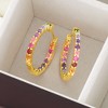 Ross-Simons 1.90 ct. t.w. Multi-Gemstone Inside-Outside Hoop Earrings in 18kt Gold Over Sterling - 3 of 4