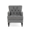 Tufted Diamond Stitch Club Chair with Nailhead Trim, Turned Birch Wood Legs and Contemporary Comfortable Design - 2 of 4