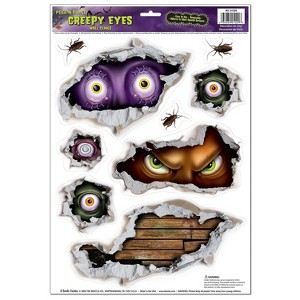 Beistle 12" x 17" Creepy Eyes Peel 'N Place Sticker 36/Pack 01029 - 1 of 1