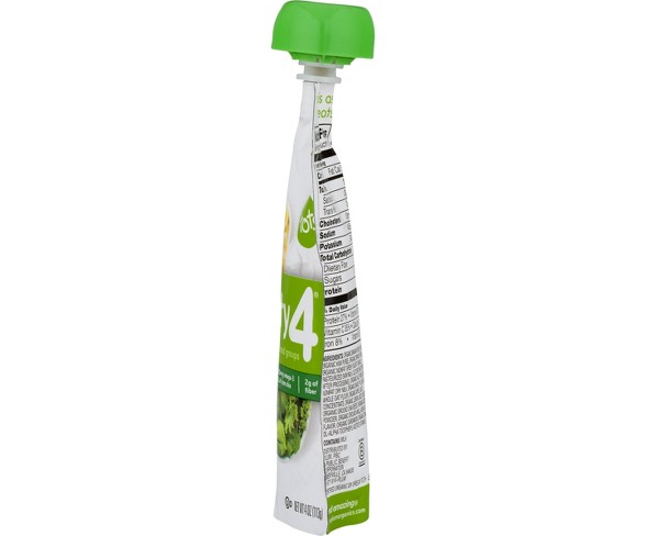 Plum Organics Mighty 4 Organic Toddler Food, Banana, Kiwi, Spinach, Greek Yogurt & Barley - 4oz