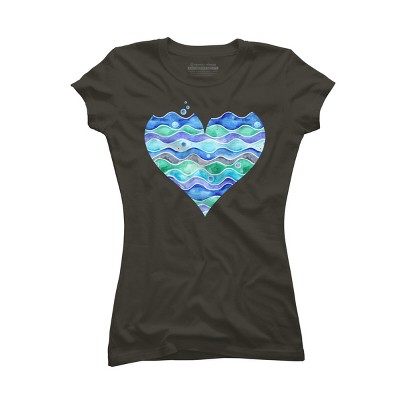 Junior's Design By Humans A Sea of Love (white) By Timone T-Shirt