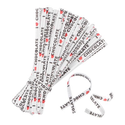 Unique Bargains Kraft Paper Twist Ties Party Gift Cake Candy Wrapping White Black