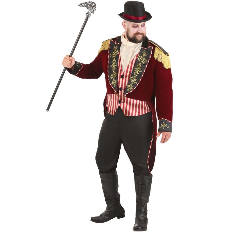 HalloweenCostumes.com Men's Plus Size Scary Ringmaster Costume, 2 of 4