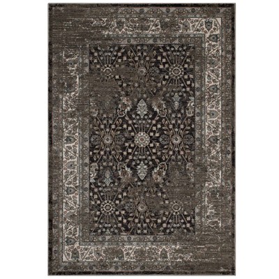 Modway Berit Distressed Vintage Floral Lattice 5x8 Area Rug - Brown/Beige,  Two-Ply Polypropylene Yarn ,  Tight Low Pile Weave