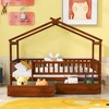 ALEXOUN Twin Size Kids Wooden Tent Bed with 2 Storage Drawers and Rails and Roof,for Kids Teens Girls & Boys,No Box Spring Needed - 2 of 4