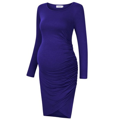 Maternity Dresses Casual Ruched Irregular Bodycon Mini Dress