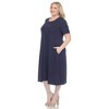 White Mark Plus Size Short Sleeve Midi Dress - 2 of 4