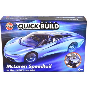 Skill 1 Model Kit McLaren Speedtail Light Blue with Black Top Snap Together Painted Plastic Model Car Kit by Airfix Quickbuild - 1 of 4