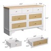 homfan 47.3" 7-Drawer Dresser - Natural Rattan & Wood Chest w/Sturdy Base for Bedroom/Entryway - 3 of 4