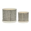 Sagebrook Home Set of Two 6"H/8"H Ceramic Abstract Tiled Design Planters for Living - 2 of 4