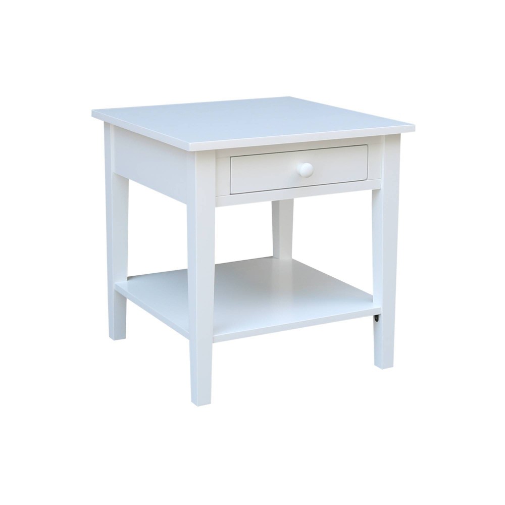 Photos - Coffee Table Spencer End Table White - International Concepts