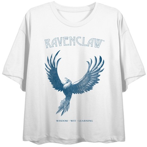 Juniors White Boyfriend T-shirt-xl Harry Traits Ravenclaw Target Crop : Potter