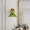 Dewdrop Vintage Style Green Glass Wall Sconce Vanity Light ETL Certified Decorative Fixture for Bathroom - 2 of 4