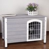 Indoor Wooden Dog House with Elevated Floor & Anti-Slip Bottom, Lockable Iron Door, Gray ¨C Medium Dogs (20¨C50 lbs) - 2 of 4