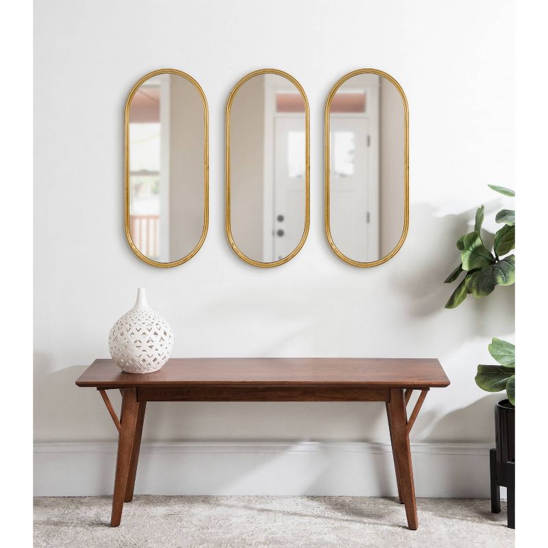 (Set of 3) 10&#34; x 22&#34; Caskill Capsule Framed Wall Mirror Set Gold - Kate &#38; Laurel All Things Decor, 6 of 9