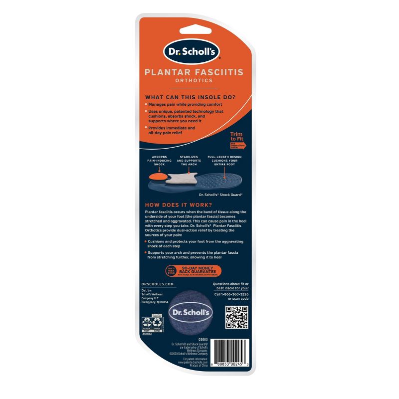Dr. Scholl&#39;s Plantar Fasciitis Insoles for Men - Size (8-13), 3 of 5