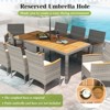 Tangkula 9 Pieces Patio PE Wicker Dining Set Outdoor Acacia Wood Table & Chairs - 4 of 4