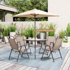 Crestlive Products Patio Dining Table Outdoor Square Table with Umbrella Hole for 4 Tempered Glass Metal Bistro Table for Lawn Deck Backyard Garden - 4 of 4