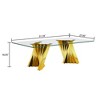 NicBex Modern 51.18" Rectangle Coffee Table with Glass Top and Steel Base for Living Room and Office, Gold - 2 of 4