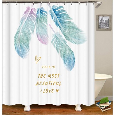You And Me Love Shower Curtains for Bathroom Waterproof Fabric Bath Curtain Durable Soft Stylish Bathroom Decor 72x72 Inch