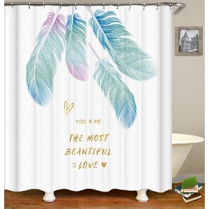 You And Me Love Shower Curtains for Bathroom Waterproof Fabric Bath Curtain Durable Soft Stylish Bathroom Decor 72x72 Inch - 1 of 1