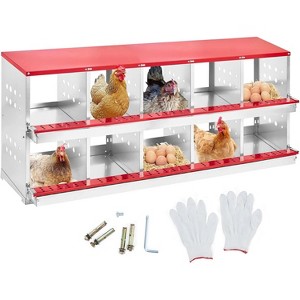 TackView Chicken Laying Boxes, Galvanized Steel Design with Grip Perch Holes and Vent Dots - 1 of 4