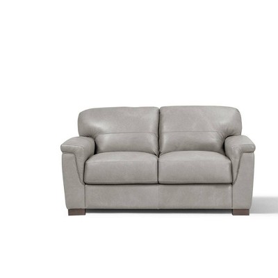 Cornelia 67" Beige Leather Loveseat with Wood Frame