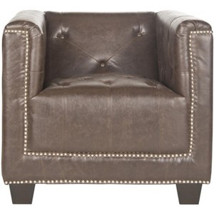 Bentley Club Chair - MCR4574D - Antique Brown - Safavieh - 1 of 4