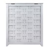 Oceanstar White Finished Bowed Front Veneer Laundry Wood Hamper with Interior Bag - 4 of 4