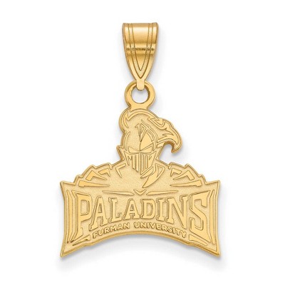Black Bow Jewelry 14k Yellow Gold Furman Paladins NCAA Medium Pendant