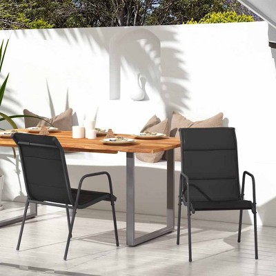 vidaXL Patio Chairs  Steel and Textilene Black
