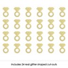 Big Dot of Happiness Gold Glitter Diamond Ring - No-Mess Real Gold Glitter Cut-Outs - Bridal Shower or Bachelorette Party Confetti - Set of 24 - 2 of 4