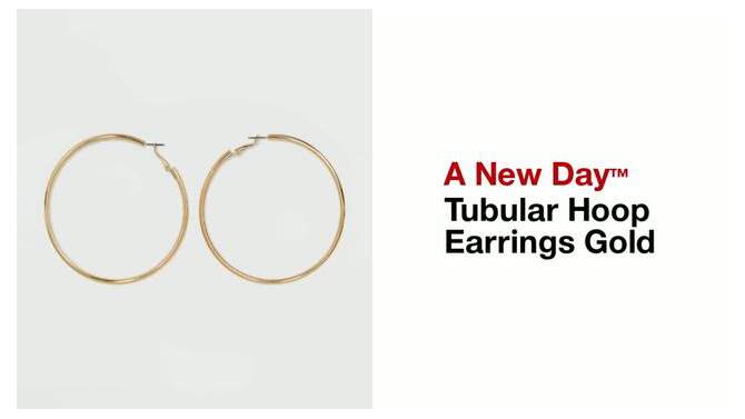 Tubular Hoop Earrings - A New Day&#8482; Gold, 2 of 5, play video