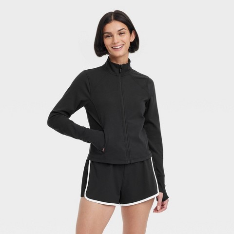 All In Motion Women's Dynamic Flex Full Zip Jacket - All In Motion™ Black M: Moisture Wicking, Quick Dry, UPF 50+