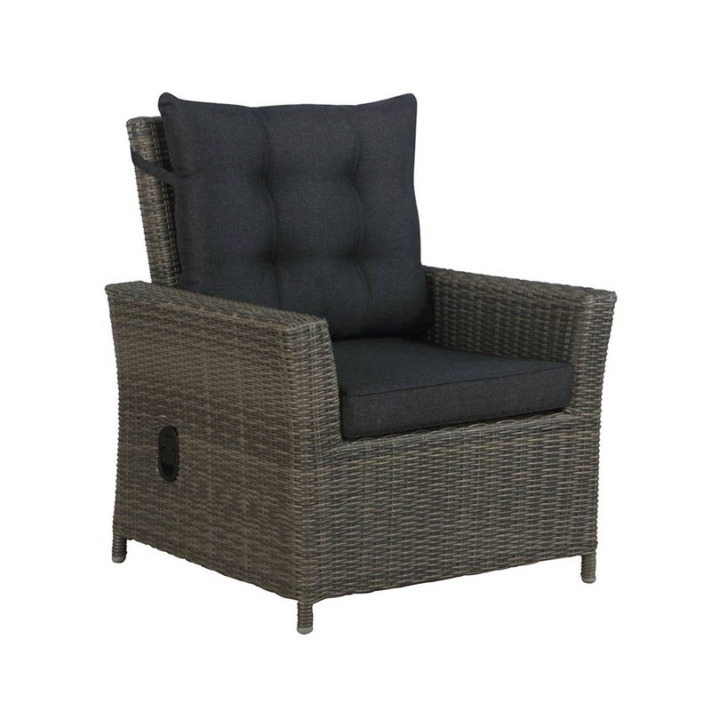 2pc Asti Wicker Outdoor Recliner &#38; 15&#34; Ottoman Patio Seating Set - Gray - Alaterre Furniture, 5 of 11