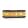 Black Bow Jewelry 8mm Black Zirconium & Yellow Gold Tone Grooved Standard Fit Band - image 3 of 4