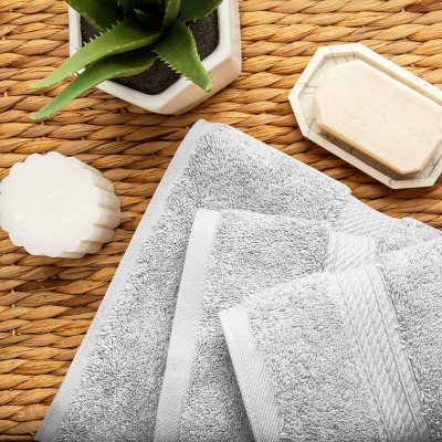 Superior Silver Egyptian Cotton 3-Piece Towel Set