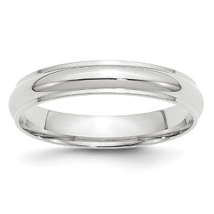 Black Bow Jewelry 2.5mm to 6mm 10K White Gold Half Round Ridged Edge Standard Fit Band - 1 of 4